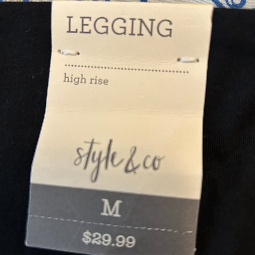 Style & Co high rise black leggings Size M